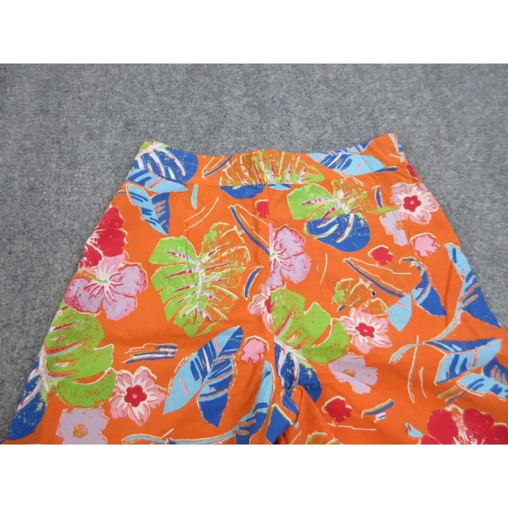 VINTAGE Polo Sport Swim Trunks Mens 32 Orange Floral Outdoors Board Shorts 32x21